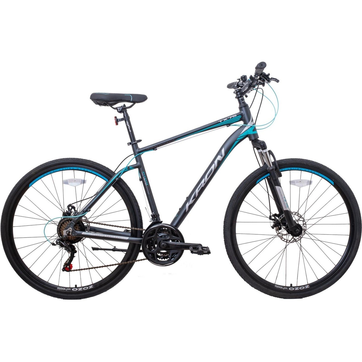 Kron TX75 Disk Fren 28 Jant Trekking Bisiklet Mat Füme Gri Turkuaz 46 cm