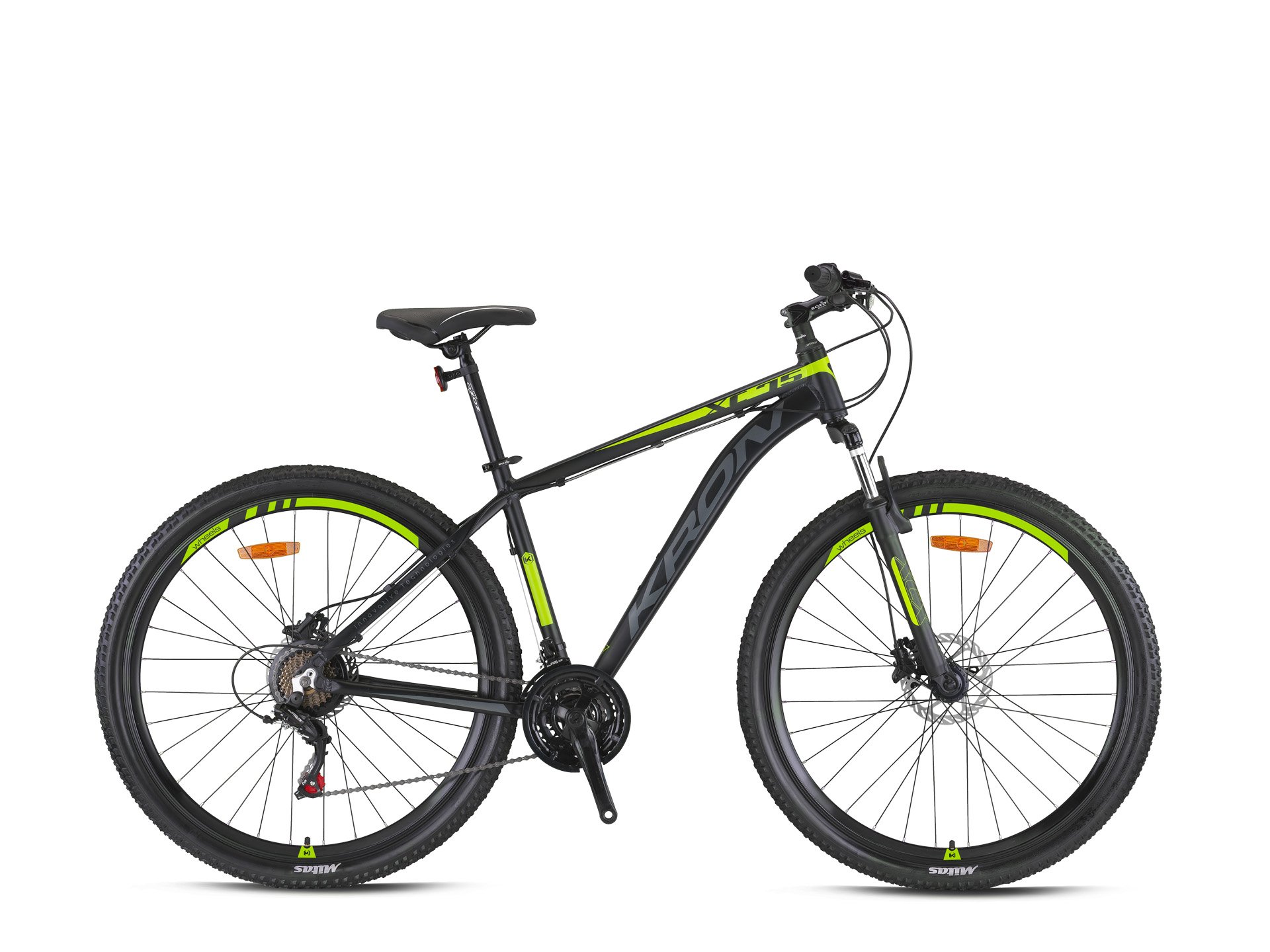 Kron XC 75 27.5 Jant Mekanik Disk Dağ Bisikleti Mat Siyah-Neon Sarı/Füme 43 cm