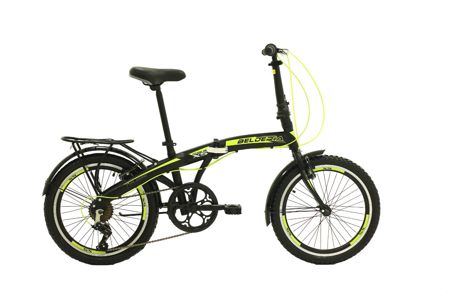 Belderia X7 20 Jant Katlanır Bisiklet Siyah-Neon Sarı