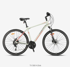 Kron TX300 Hidrolik Disk 28 Jant Trekking Bisiklet Mat Bej-Gri/Kırmızı 46 cm