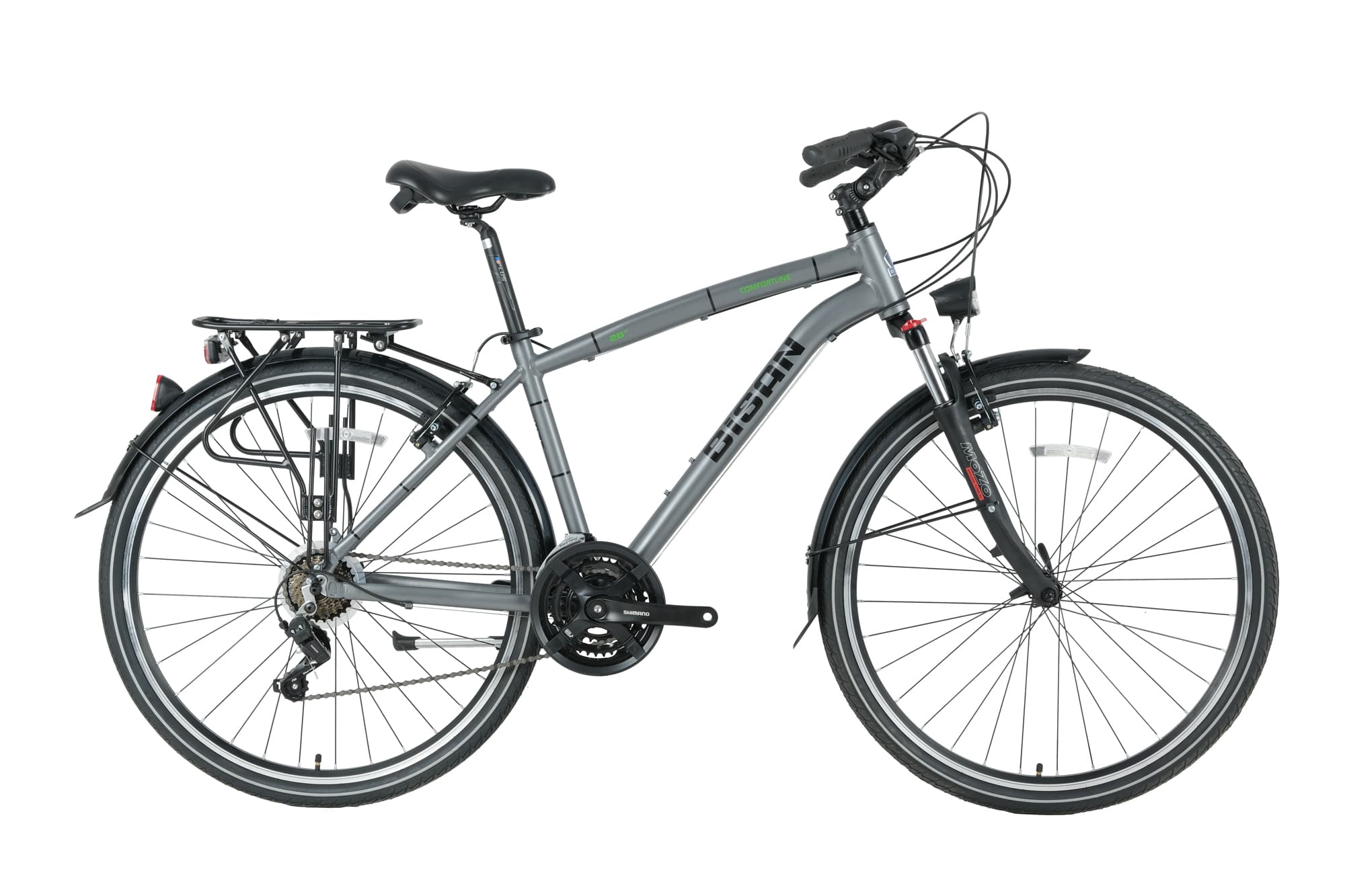 Bisan Ctx6400 Comfortline 28 Jant Şehir Bisikleti Gri-Yeşil 52 cm