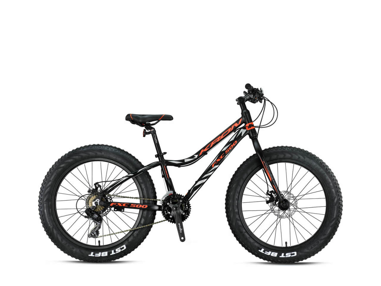 Kron FXC 500 Disk Fren 24 Jant Dağ Bisikleti Siyah-Neon Turuncu/Gri