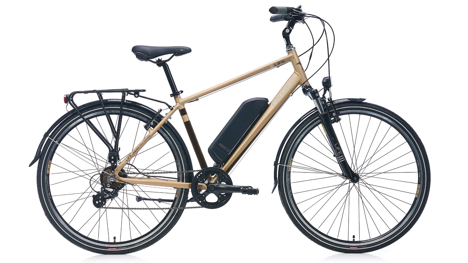 Carraro E-Line elife 28 Jant Elektrikli Şehir Bisikleti Siyah-Kırmızı-Gümüş