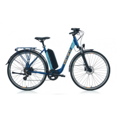 Carraro E-Line eComfort 28 Jant Unisex Elektrikli Şehir Bisikleti Mat Navy-Mavi-Turuncu 47 cm