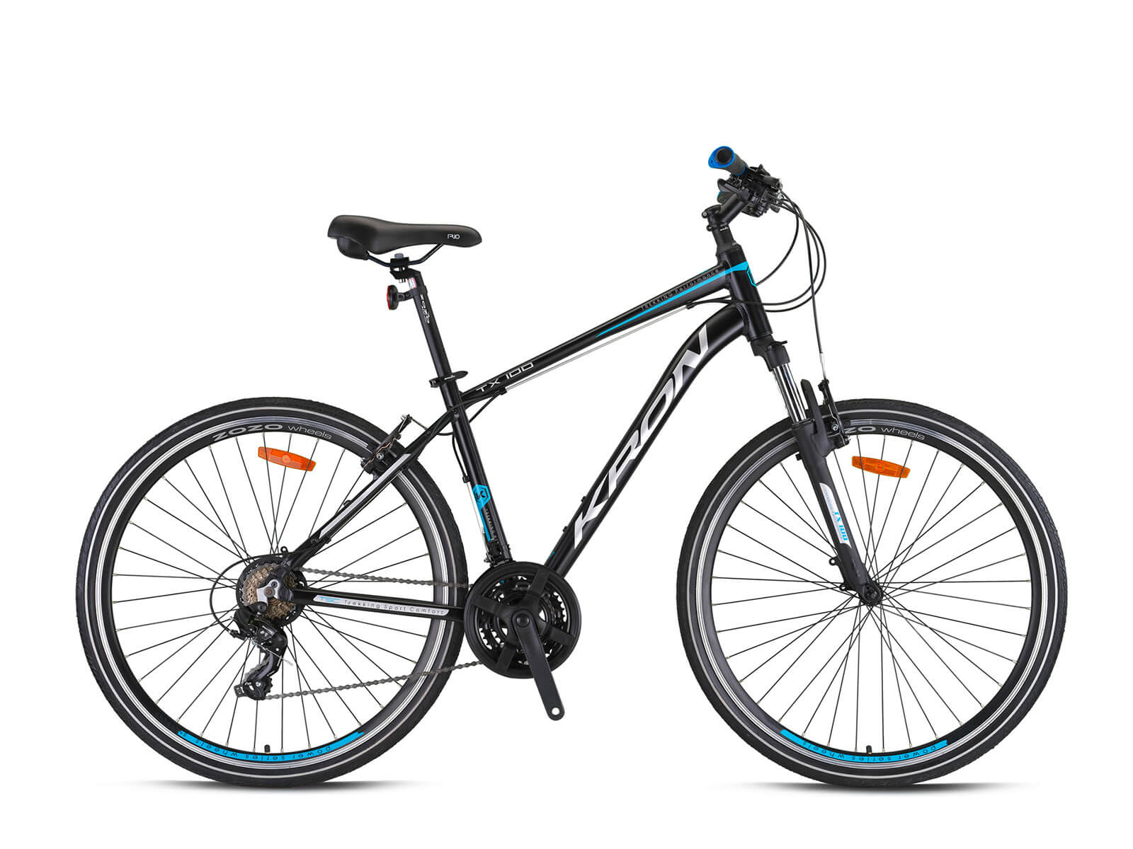 Kron TX100 28 Jant Trekking Bisiklet Mat Siyah-Gri/Mavi 46 cm
