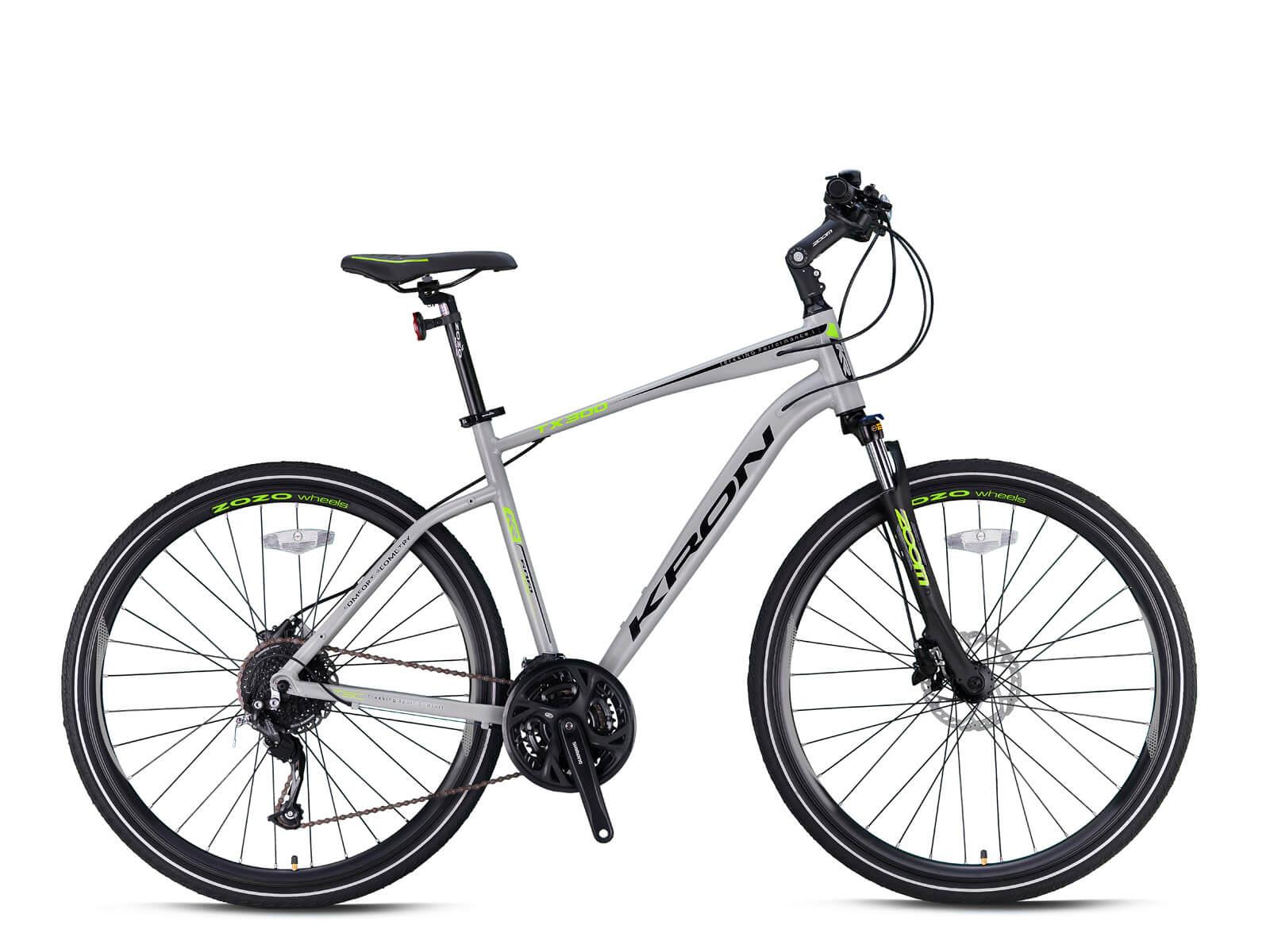 Kron TX300 Hidrolik Disk 28 Jant Trekking Bisiklet Mat Bej-Gri/Neon Sarı 41 cm
