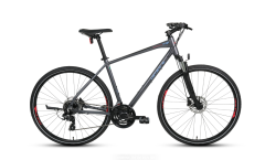 Carraro Sportive 223 28 Jant 21 Vites Hidrolik Fren Şehir Bisikleti Andrasit-Kırmızı/Açık Mavi 51 cm