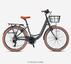 Kron CX100 Unisex 26 Jant Şehir Bisikleti Füme-Kahve 38 cm