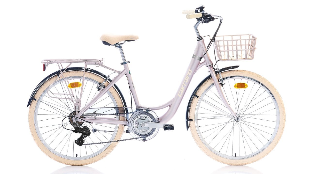 Carraro Juliet 26 Jant 21 vites Şehir Bisikleti Metalik Pembe-Krom/Krem
