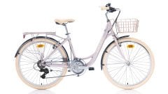 Carraro Juliet 26 Jant 21 vites Şehir Bisikleti Metalik Pembe-Krom/Krem