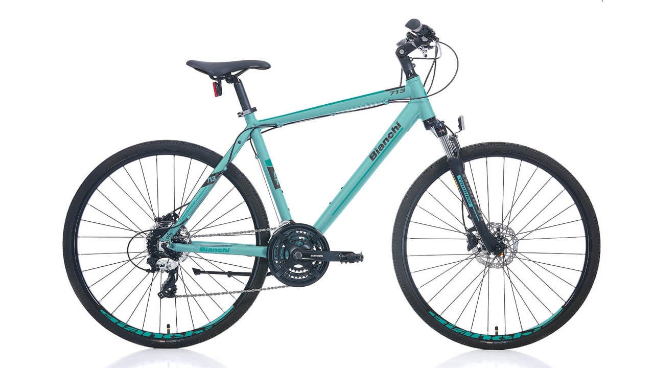 Bianchi Touring 713 Hidrolik Fren 24 Vites 28 Jant Şehir Bisikleti Metalik Koyu Yeşil-Beyaz/Bakır