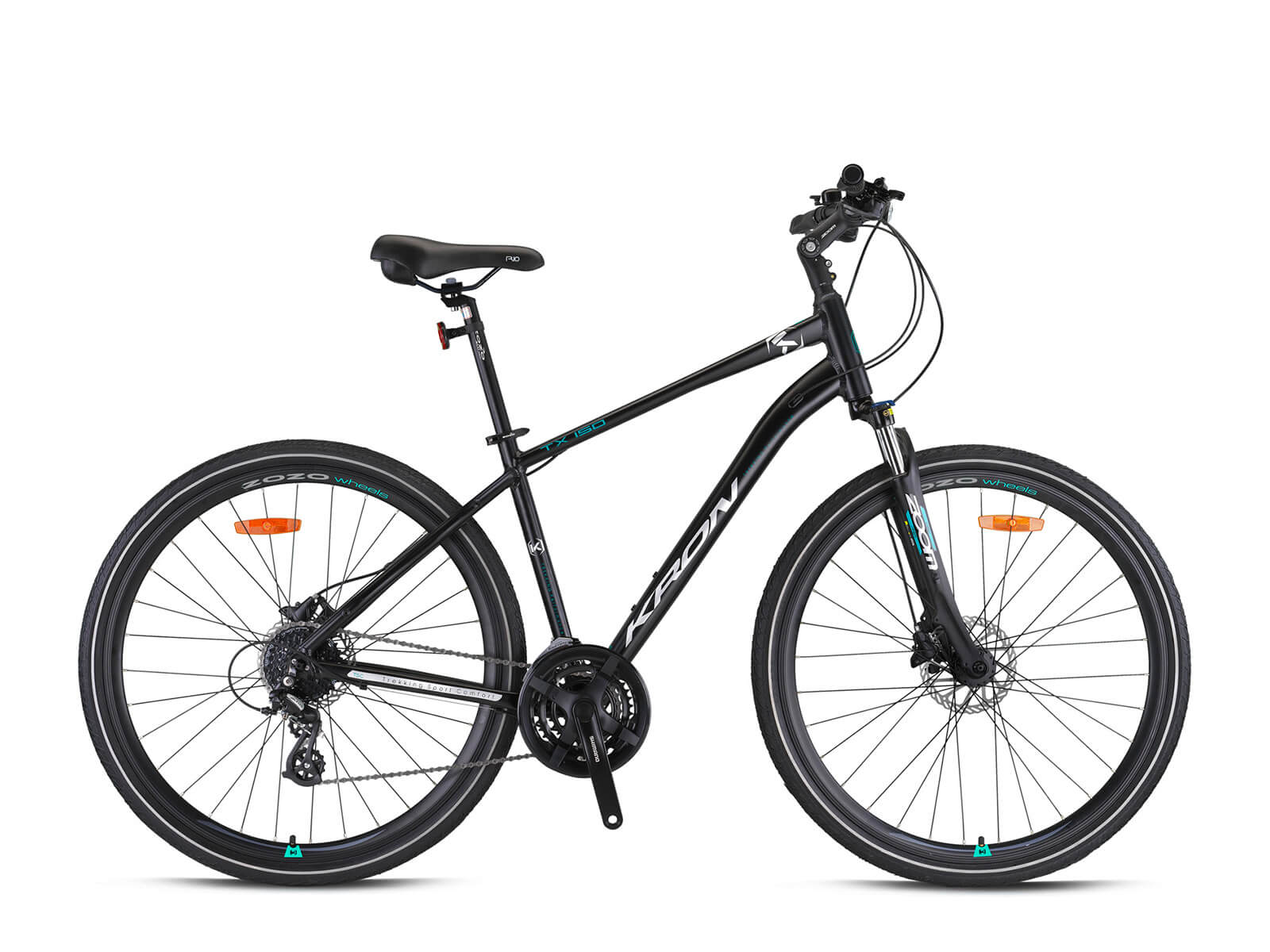 Kron TX150 Hidrolik Disk 28 Jant Trekking Bisiklet Mat Siyah-Gri Turkuaz 51 cm