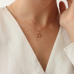 0.01 Karat Pırlanta Kolye -Yıldız