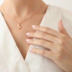 0.01 Karat Pırlanta Kolye -Ay-Yıldız