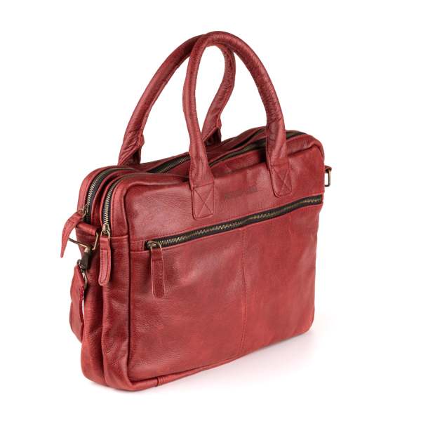 Amsterdam Deri Laptop Çantası 17 İnç - Vintage Burgundy