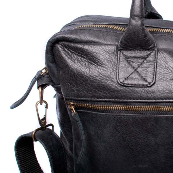 Amsterdam Deri Laptop Çantası 17 İnç - Concrete Black