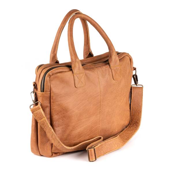 Amsterdam Deri Laptop Çantası  - Vintage Cognac