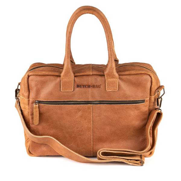 Breda Deri Laptop Çantası 17 İnç - Vintage Cognac