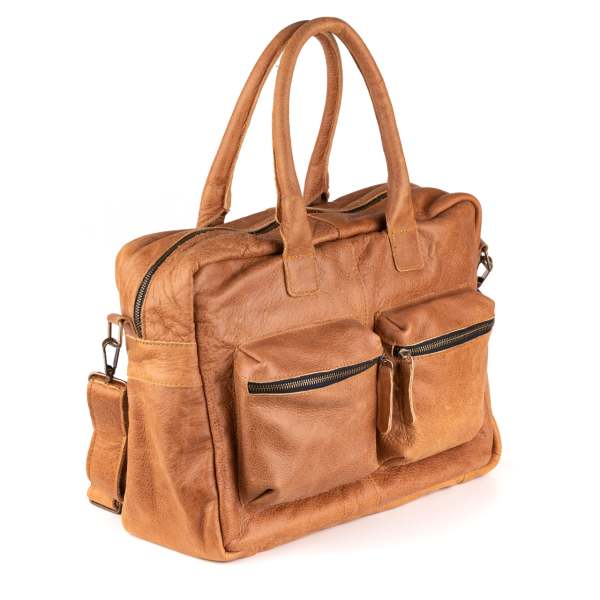 Breda Deri Laptop Çantası 17 İnç - Vintage Cognac