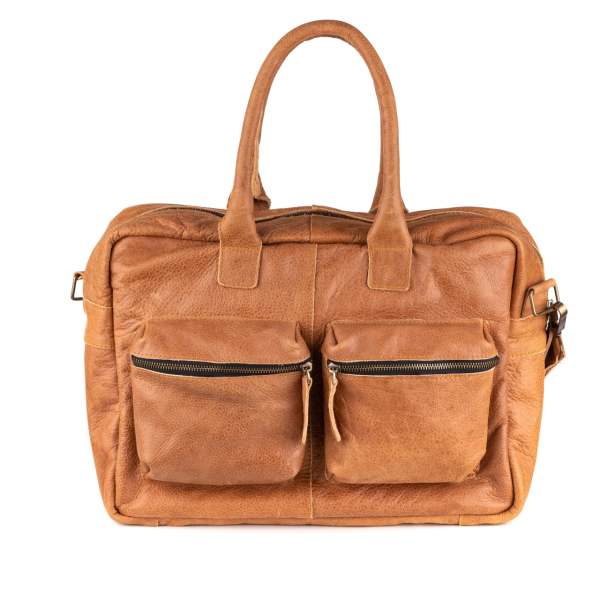 Breda Deri Laptop Çantası 17 İnç - Vintage Cognac