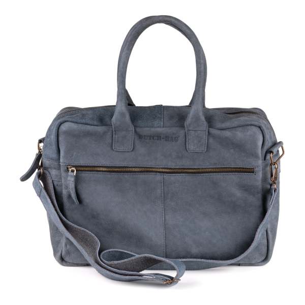 Breda Deri Laptop Çantası 17 İnç - Concrete Denim