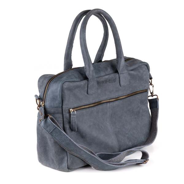 Breda Deri Laptop Çantası 17 İnç - Concrete Denim