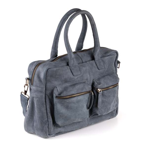 Breda Deri Laptop Çantası 17 İnç - Concrete Denim