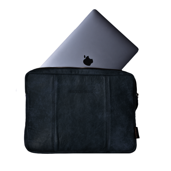 Concrete Black - Deri Bilgisayar Kılıfı Macbook Pro - Mac Air 13.3 - 13 - 14 Inç