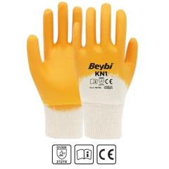 Beybi KN1 Pamuk Nitril İş Eldiveni 12 li