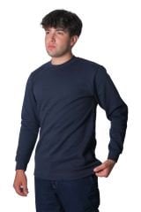 Sıfır Yaka İki İplik Sweatshirt