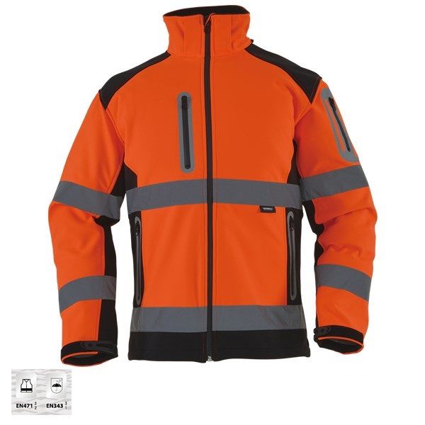 Vizwell VWJK177 Softshell Reflektörlü Çift Renkli Mont