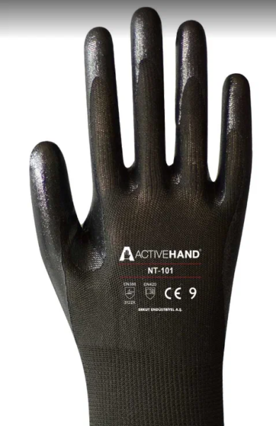 Activehand NT-101 Süperfit Tırtıklı Nitril Eldiven 10'lu