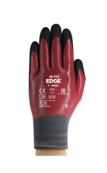 Ansell Edge 48-919 Nitril Kaplı Yağ Tutmayan 10'lu
