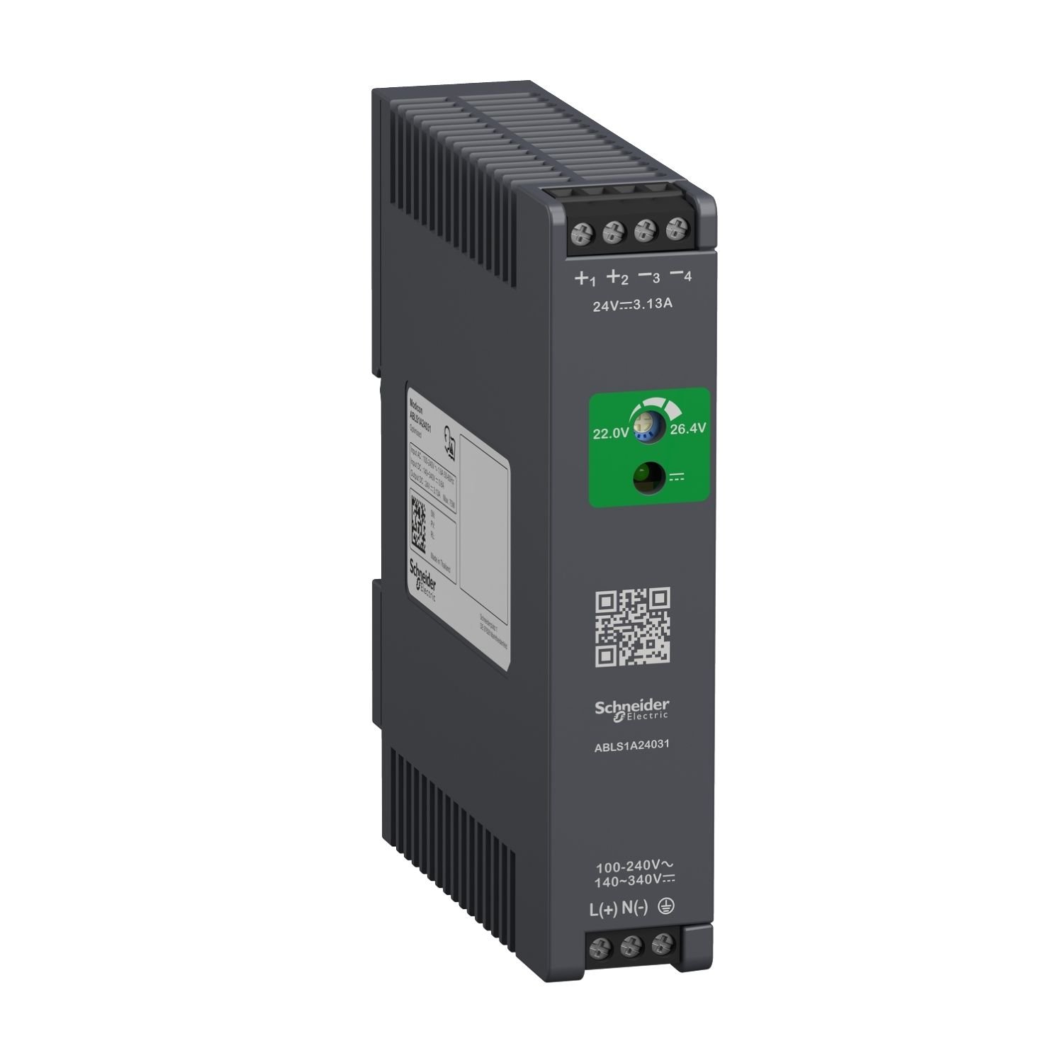 Schneider Electric ABLS1A24031 Regüle Edilmiş Güç Kaynağı, 100-240V AC, 24V 3,1 A, tek fazlı, Optimize edilmiş