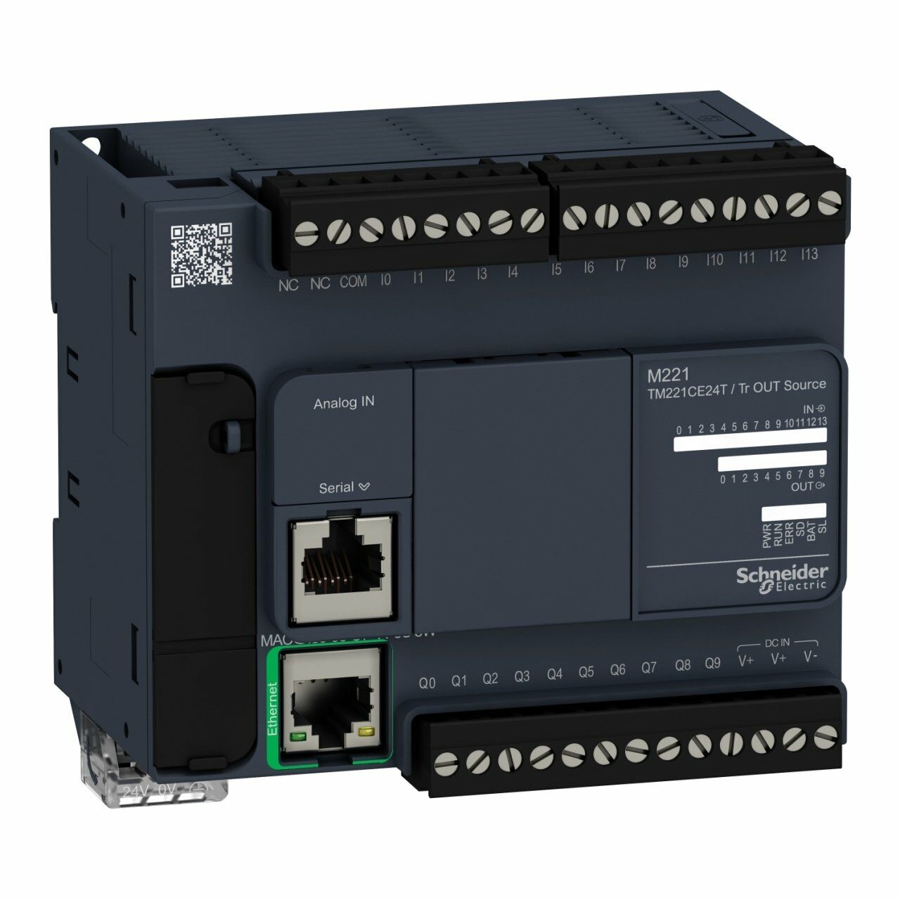 Schneider Electric TM221CE24T Kontrolör M221 24 GÇ transistör PNP Ethernet