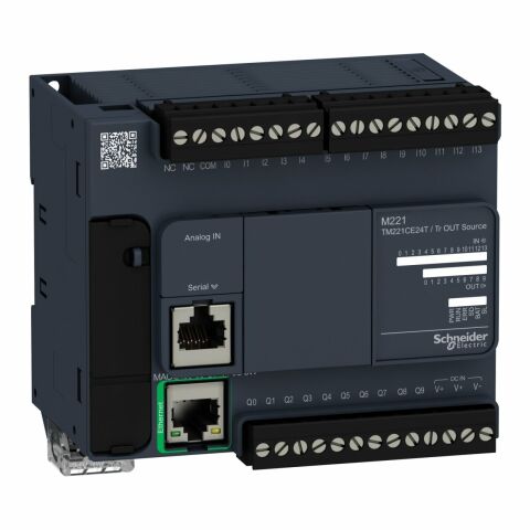 Schneider Electric TM221CE24T Kontrolör M221 24 GÇ transistör PNP Ethernet