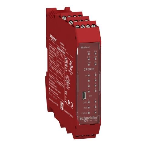 Schneider Electric XPSMCMCP0802 8 Girişli 2 Çıkışlı Kontrolör, Vidalı Terim İle Genişletme Modüllerini İzler