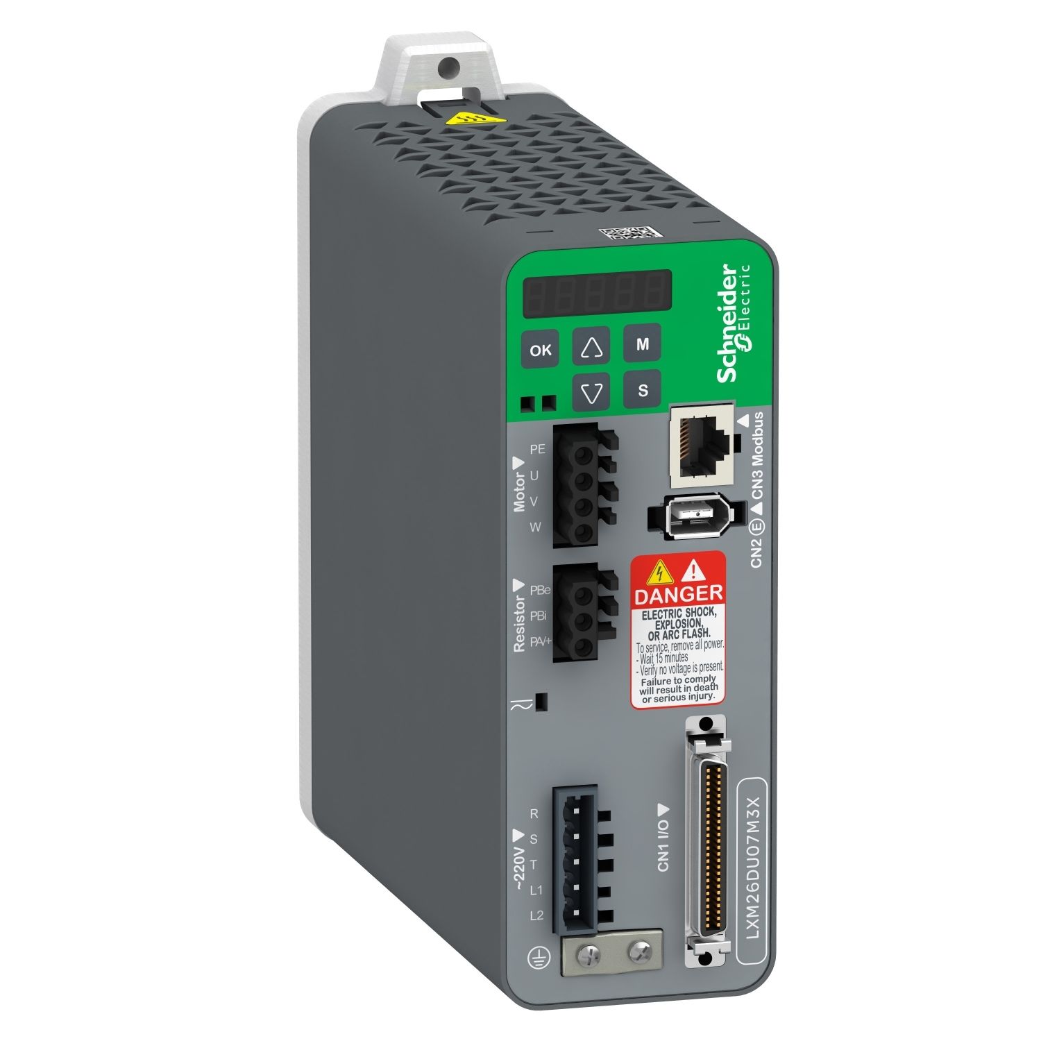 Schneider Electric LXM26DU04M3X Lexium  26, PTI-PTO, 0.4 kW - TeSys F Kontaktör Bobini 415-440VAC