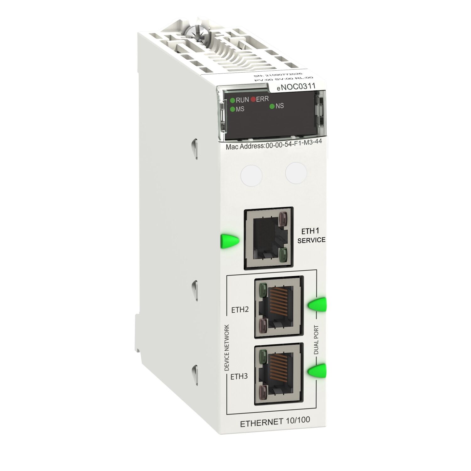 Schneider Electric BMENOC0311 İletişim modülü, Modicon M580, Ethernet 3 bağlantı noktalı FactoryCast Ethernet