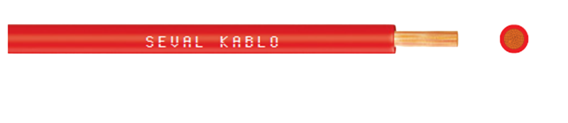 Seval Kablo H05V-K (300/500 V) 0,75mm² NYAF Kablo Kırmızı