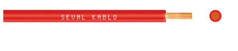 Seval Kablo H05V-K (300/500 V) 1mm² NYAF Kablo Kırmızı
