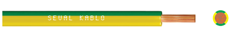 Seval Kablo H07V-K (450/750 V) 1,5mm² NYAF Kablo Sarı Yeşil