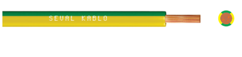 Seval Kablo H05V-K (300/500 V) 1mm² NYAF Kablo Sarı Yeşil