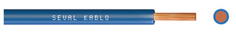 Seval Kablo H05V-K (300/500 V) 0,50mm² NYAF Kablo Mavi