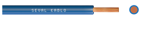 Seval Kablo H05V-K (300/500 V) 0,50mm² NYAF Kablo Mavi
