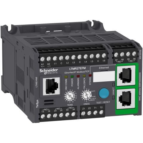 Schneider Electric LTMR27EFM Motor Yönetimi, Tesys T, Motor Kontrolörü, Ethernet/Ip, Modbus/Tcp, 6 İnputs, 3 Outputs, 1.35 To 27A, 100 To 240 Vac