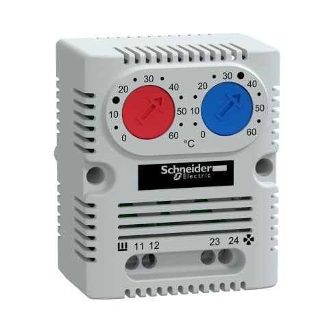 Schneider Electric NSYCCOTHD Climasys Cc - Çift Termostat 250V - Sıcaklık Aralığı 0…60°C - 1Na/Nk - °C