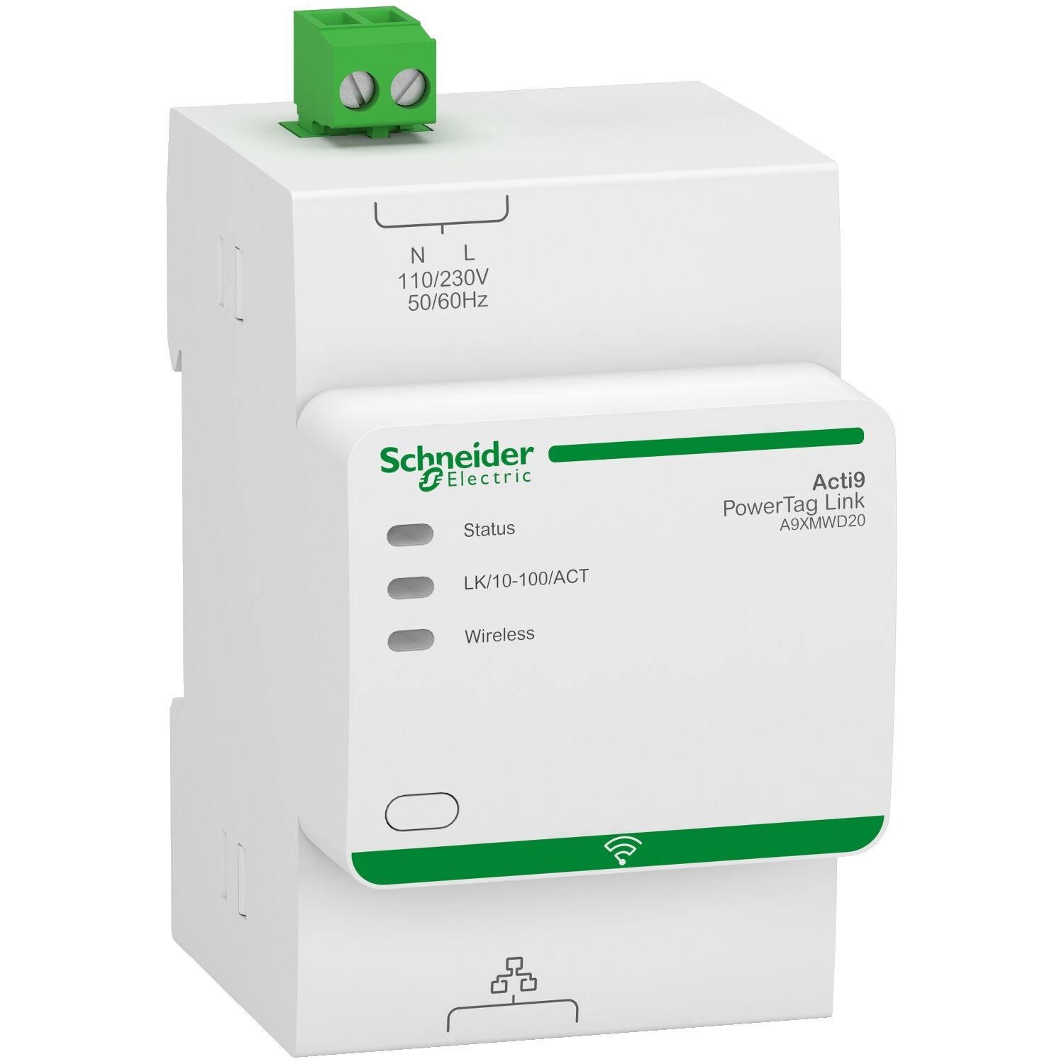 Schneider Electric A9XMWD20 A9 PowerTag Link RF to IP gateway - Wireless enerji sensörü RS485 Modbus konnektörü