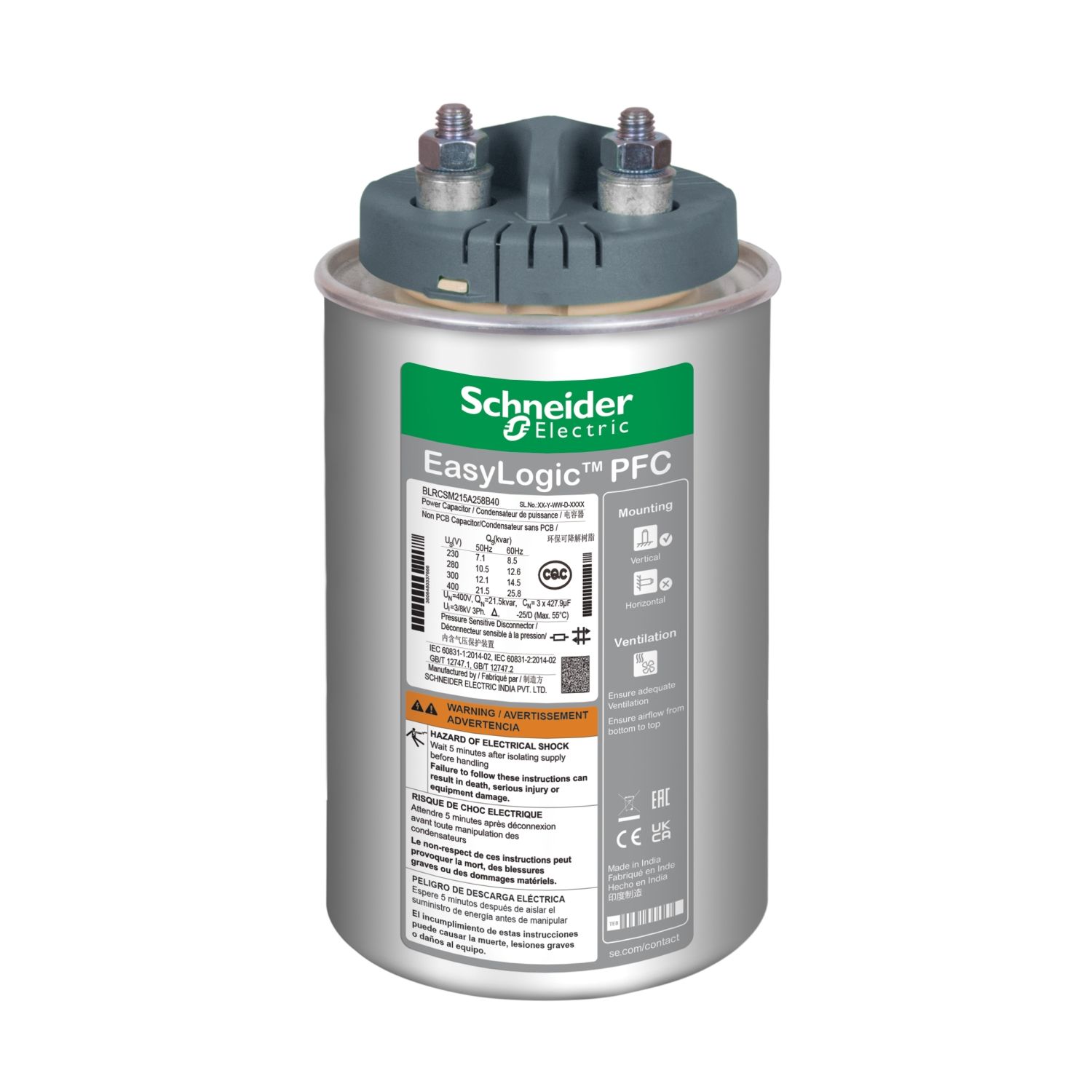 Schneider Electric BLRCS339A407B48 Easycan Kapasitör - 33,9/40,7 Kvar - 480 V - 50/60Hz