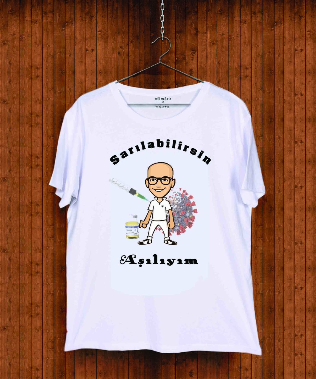 BASKILI TSHIRT - AŞILIYIM SARILABİLİRSİN